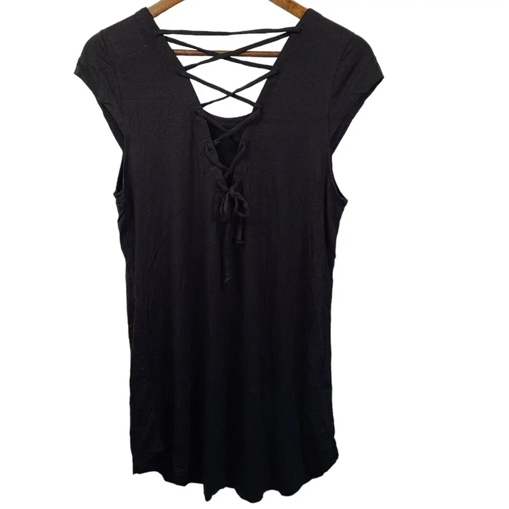 NWT Chaser Black Sleeveless Shift Dress Medium - Picture 2 of 5